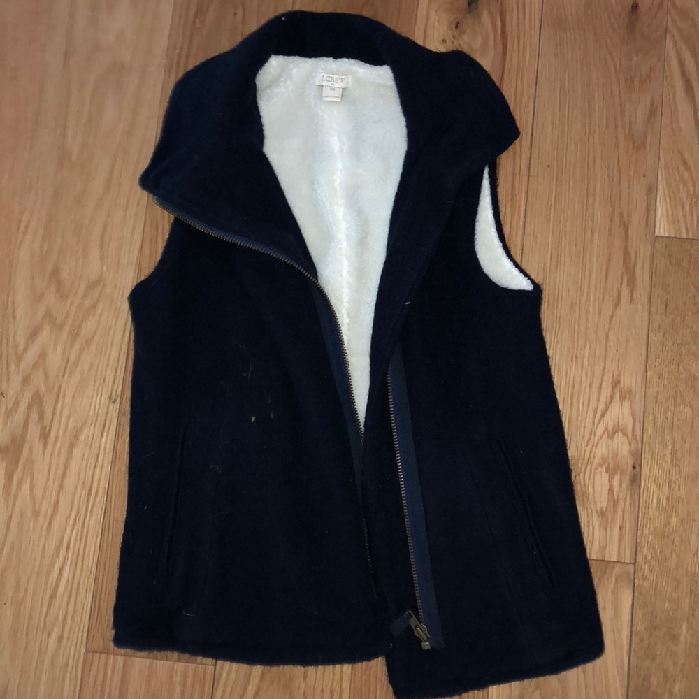 J. Crew wool shearling lined vest